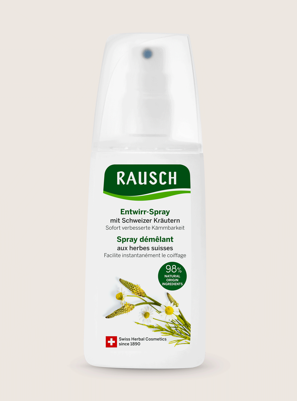Detangling spray conditioner with Swiss herbs