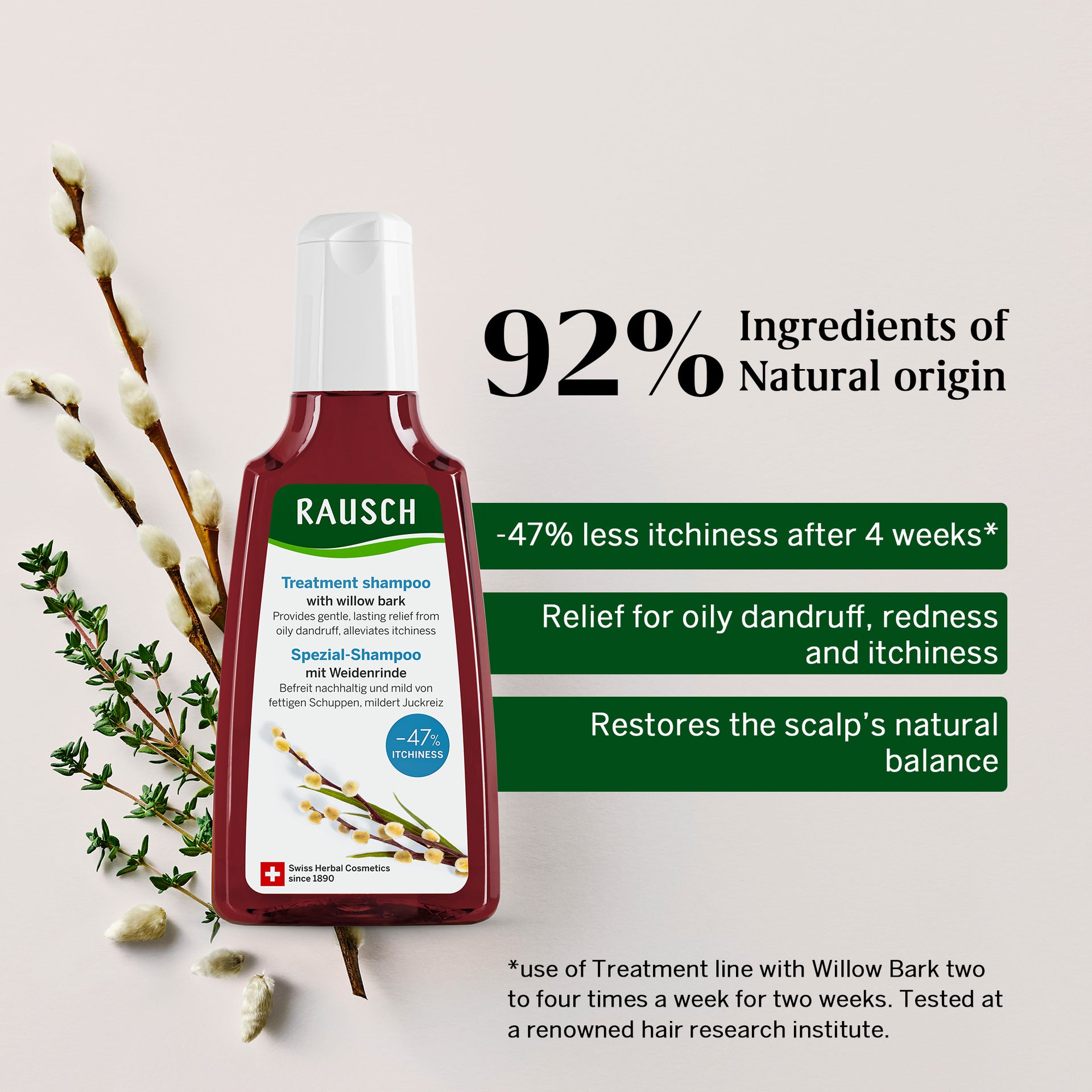 Willow Bark Treatment Duo (Shampoo + Conditioner) - For Oily Dandruff, Redness & Itchiness