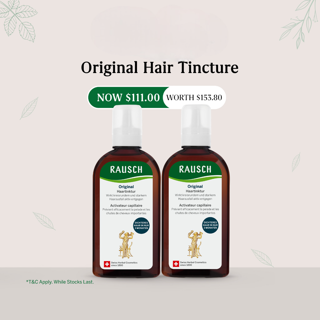 RAUSCH Hair Growth Original Hair Tincture DUO, 2x200ml