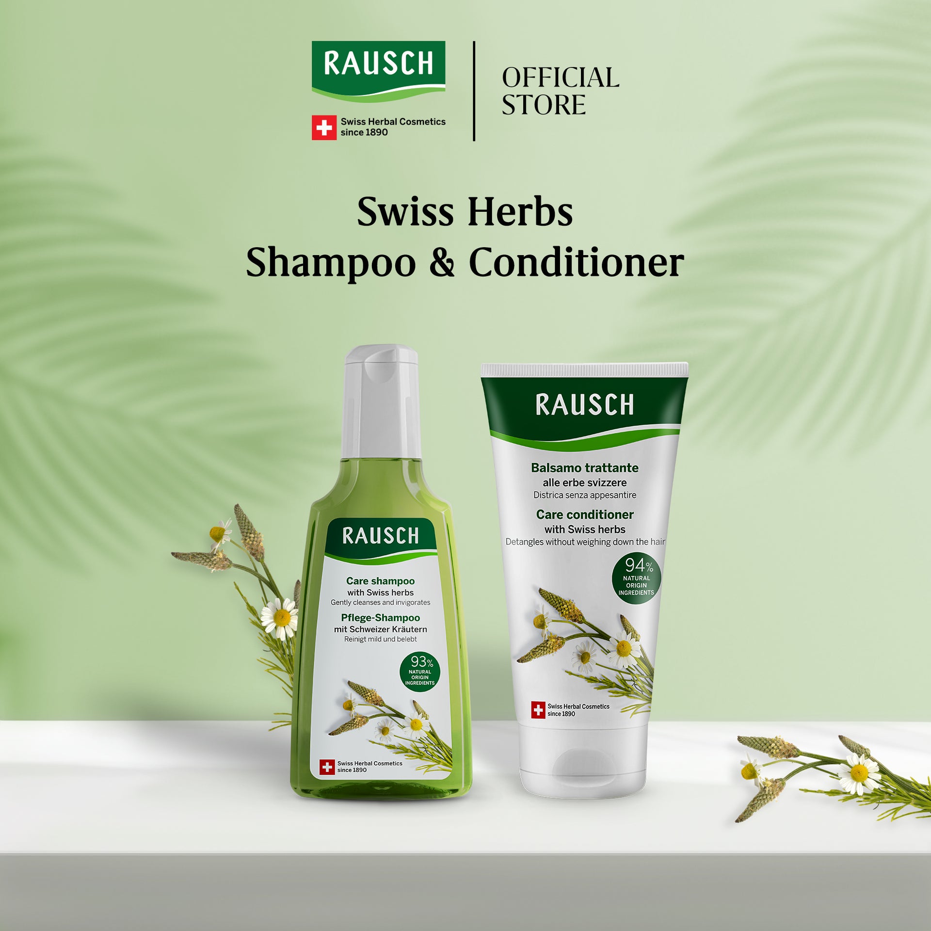 RAUSCH Care Collection with Swiss Herbs – For Normal Hair (Shampoo+Conditioner)